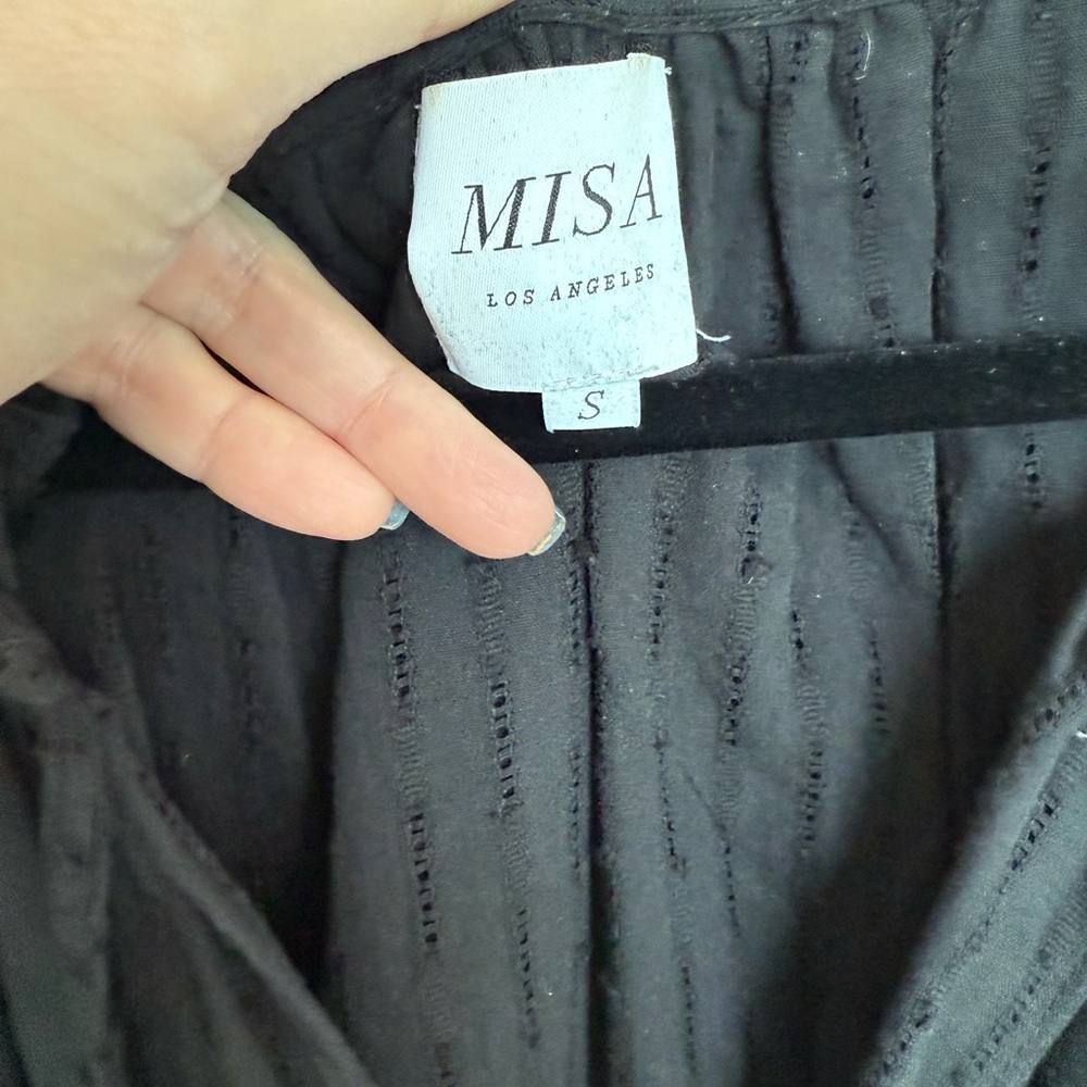 Misa Los Angeles Lilian Black Ruffled Mini Dress size Small - Picture 3 of 5